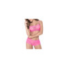 Ensemble lingerie rose top bustier et shorty dentelle 